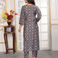 Rajwada Navy Blue Rayon Printed Kurta Set For Women