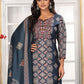 Rajwada Navy Blue Rayon Printed Kurta Set For Women