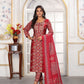 Rajwada Red Rayon Printed Kurta Set For Women