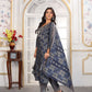 Rajwada Navy Blue Rayon Printed Kurta Set For Women