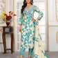 Rajwada  Light Blue Rayon Printed Kurta Set For Women