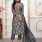 Rajwada Grey Rayon Printed Kurta Set For Women
