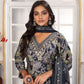 Rajwada Grey Rayon Printed Kurta Set For Women