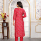 Rajwada Dark Pink Rayon Printed Kurta Set For Women