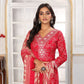 Rajwada Dark Pink Rayon Printed Kurta Set For Women