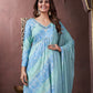 Rajwada Turquoise Blue Rayon Printed Kurta Set For Women