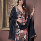 Rajwada Black Rayon Printed Kurta Set For Women