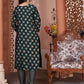 Rajwada Dark Green Silk Blend Printed Kurta Set For Women