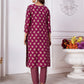 Rajwada Wine Silk Blend Printed Kurta Set For Women
