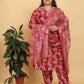 Rajwada Red Rayon Printed Kurta Set For Women