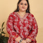 Rajwada Red Rayon Printed Kurta Set For Women