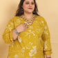 Rajwada Yellow Silk Blend Printed Kurta Set For Women