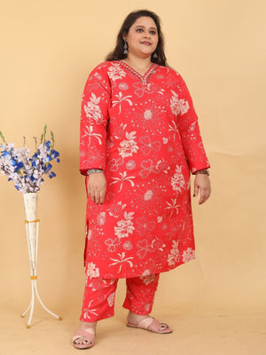 Rajwada Dark Pink Rayon Printed Kurta Set For Women