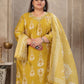 Rajwada Mustard Viscose Printed Kurta Set For Women