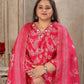 Rajwada Dark Pink Viscose Printed Kurta Set For Women
