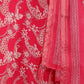 Rajwada Dark Pink Viscose Printed Kurta Set For Women