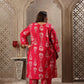 Rajwada Dark Pink Viscose Printed Kurta Set For Women