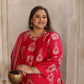 Rajwada Dark Pink Viscose Printed Kurta Set For Women