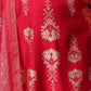 Rajwada Dark Pink Viscose Printed Kurta Set For Women