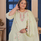 Rajwada Light Green Cotton Blend Embroidered Kurta Set For Women
