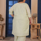 Rajwada Light Green Cotton Blend Embroidered Kurta Set For Women