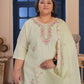 Rajwada Light Green Cotton Blend Embroidered Kurta Set For Women