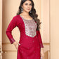 Rajwada Dark Pink Silk Blend Embellished Kurta Set For Women