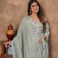 Rajwada Light Green Viscose Solid Kurta Set For Women
