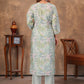 Rajwada Light Green Viscose Solid Kurta Set For Women