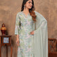 Rajwada Light Green Viscose Solid Kurta Set For Women