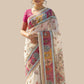 Rajwada Off White Silk Printed Saree For Women