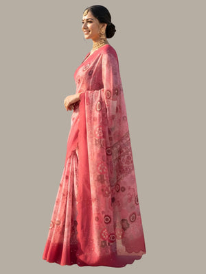 Rajwada Maroon Silk Printed Saree For Women