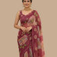 Rajwada Wine Organza Printed Saree For Women