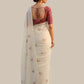 Rajwada White Silk Embroidered Saree For Women