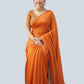 Rajwada Orange Satin Embroidered Saree For Women