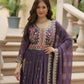 Rajwada Light Purple Georgette Embroidered Kurta Set For Women