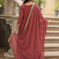 Rajwada Rust Georgette Embroidered Kurta Set For Women
