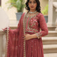 Rajwada Rust Georgette Embroidered Kurta Set For Women