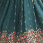Rajwada Teal Blue Georgette Embroidered Kurta Set For Women