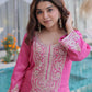 Rajwada Pink Viscose Embroidered Kurta Set For Women