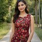 Rajwada Maroon Georgette Floral Print Kurta Set For Women