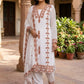 Rajwada White And Brown Georgette Embroidered Kurta Set For Women