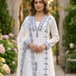 Rajwada White And Sky Blue Georgette Embroidered Kurta Set For Women