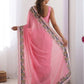 Rajwada Pink Georgette Embroidered Saree For Women