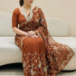 Rajwada Rust Orange Silk Embroidered Saree For Women