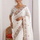 Rajwada White Silk Embroidered Saree For Women