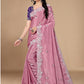 Rajwada Light Mauve Chinon Embroidered Saree For Women