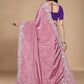 Rajwada Light Mauve Chinon Embroidered Saree For Women