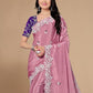 Rajwada Light Mauve Chinon Embroidered Saree For Women