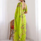 Rajwada Lime Green Silk Cut Work Saree For Women